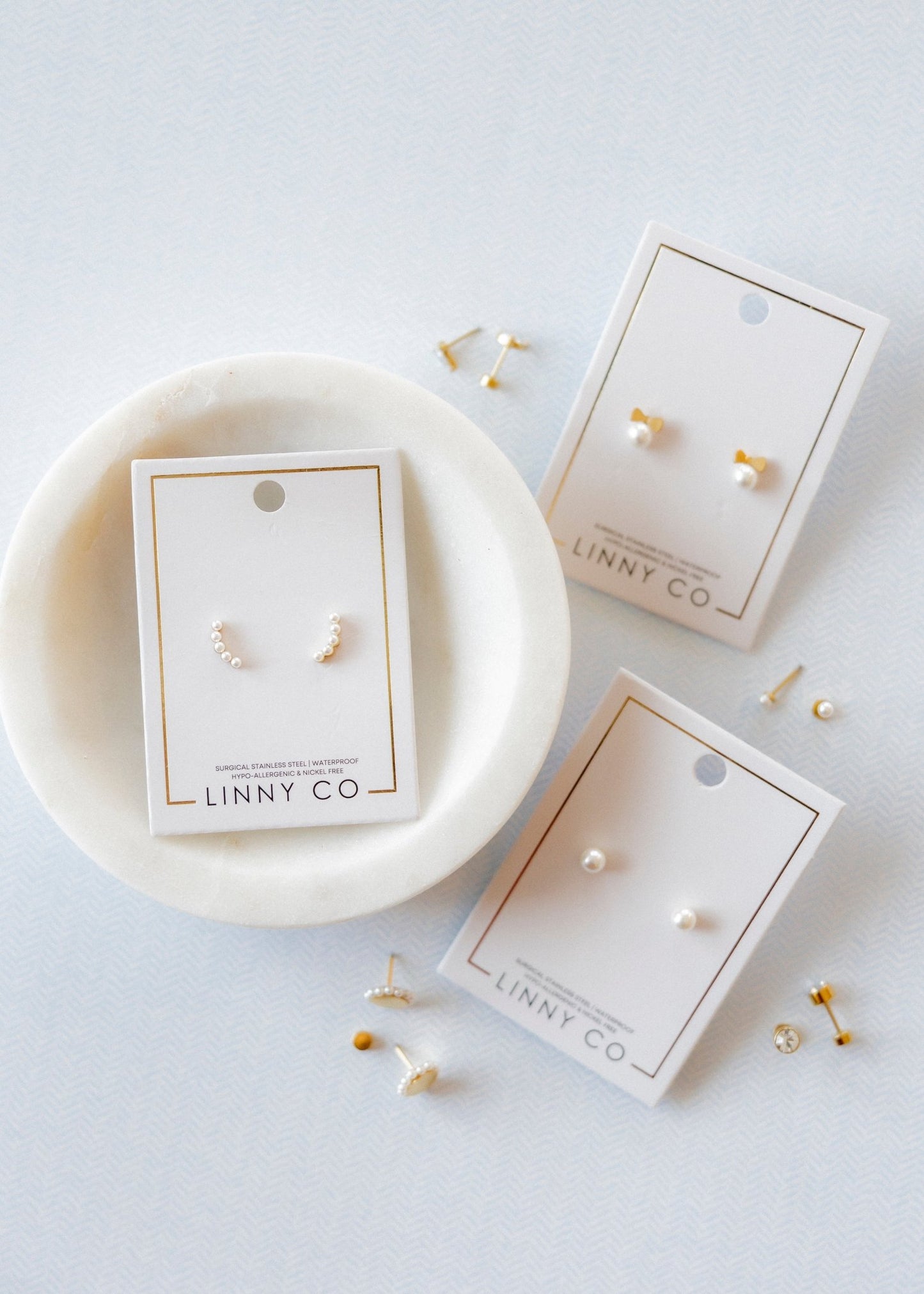 Screwback Stud Earrings - Abigail Pearl - LINNY CO WholesaleStuds