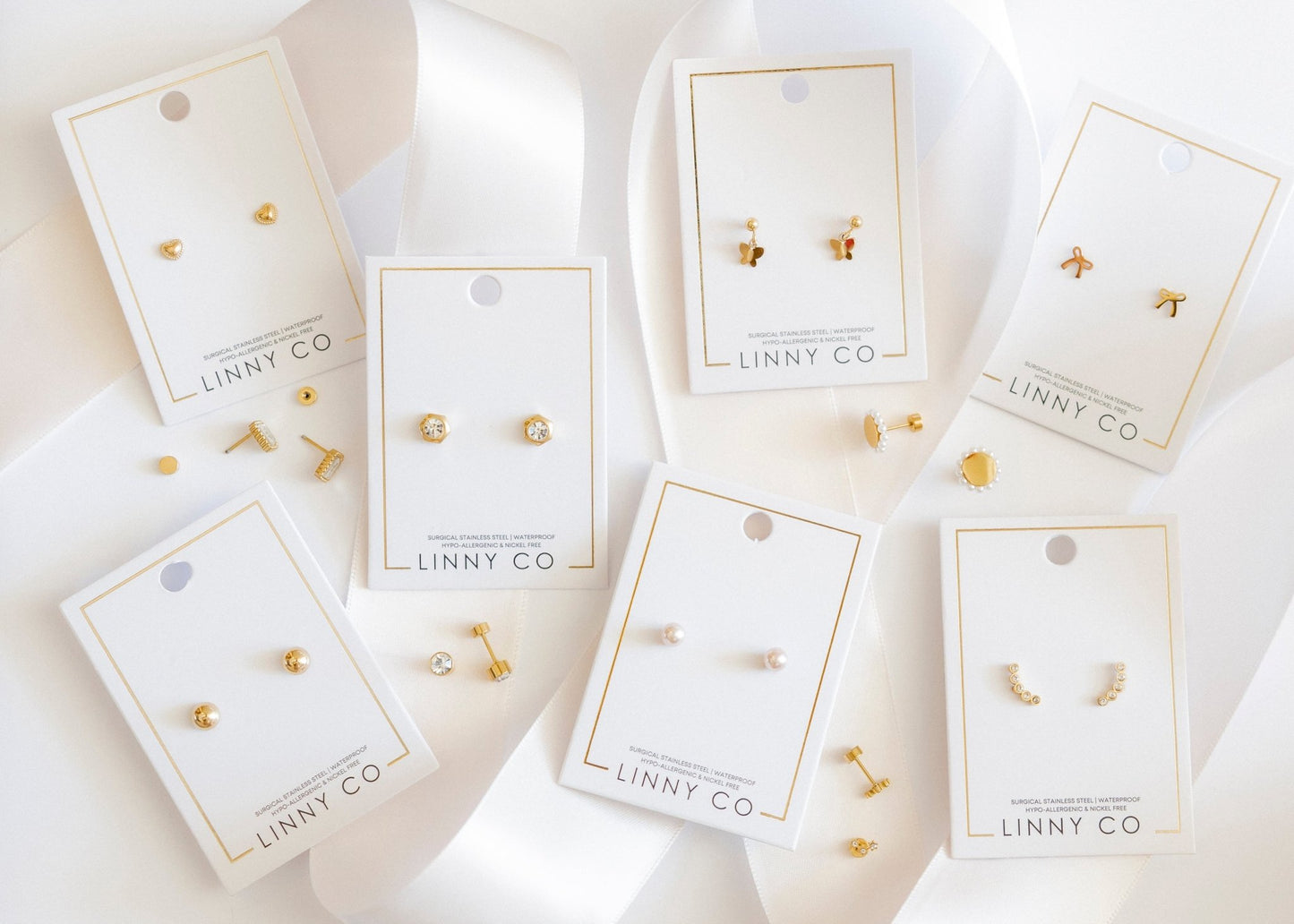 Screwback Stud Earrings - Abigail Sparkle Gold - LINNY CO WholesaleStuds