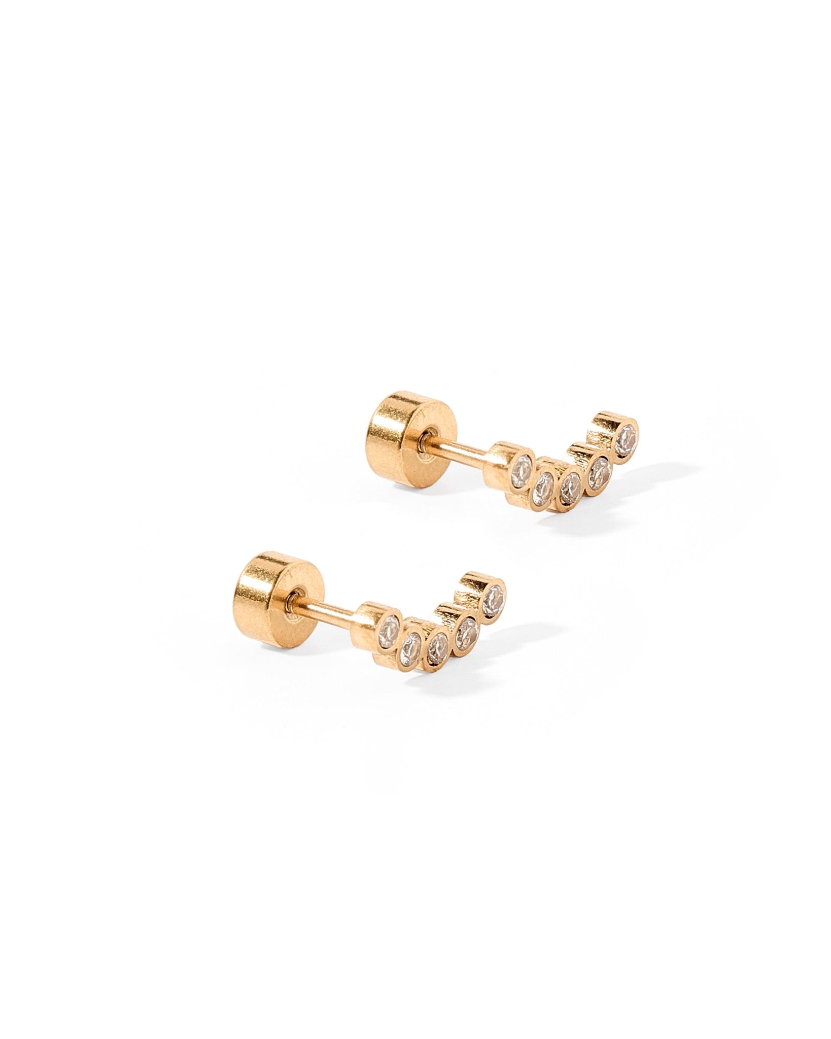 Screwback Stud Earrings - Abigail Sparkle Gold - LINNY CO WholesaleStuds