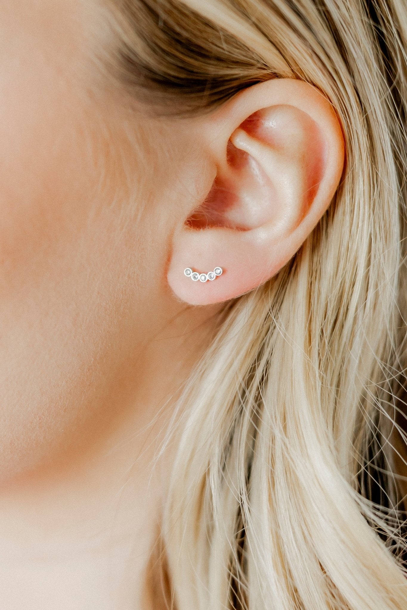 Screwback Stud Earrings - Abigail Sparkle Silver - LINNY CO WholesaleStuds