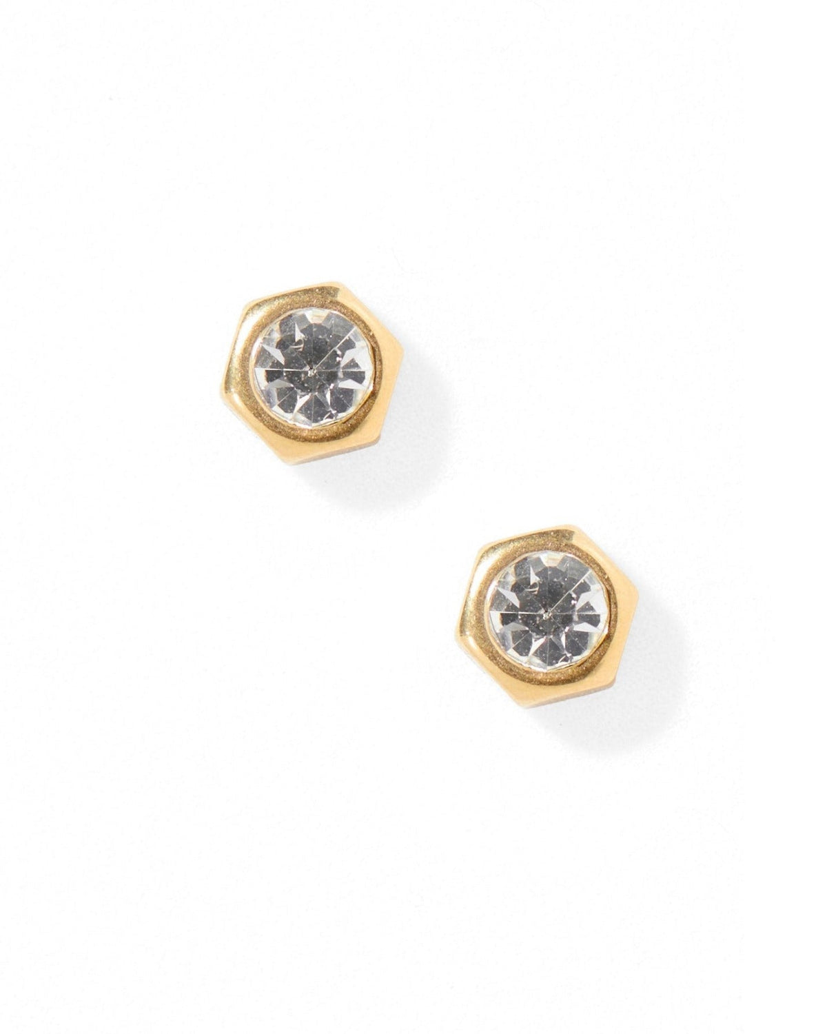 Screwback Stud Earrings - Addison Clear Gold - LINNY CO WholesaleStuds