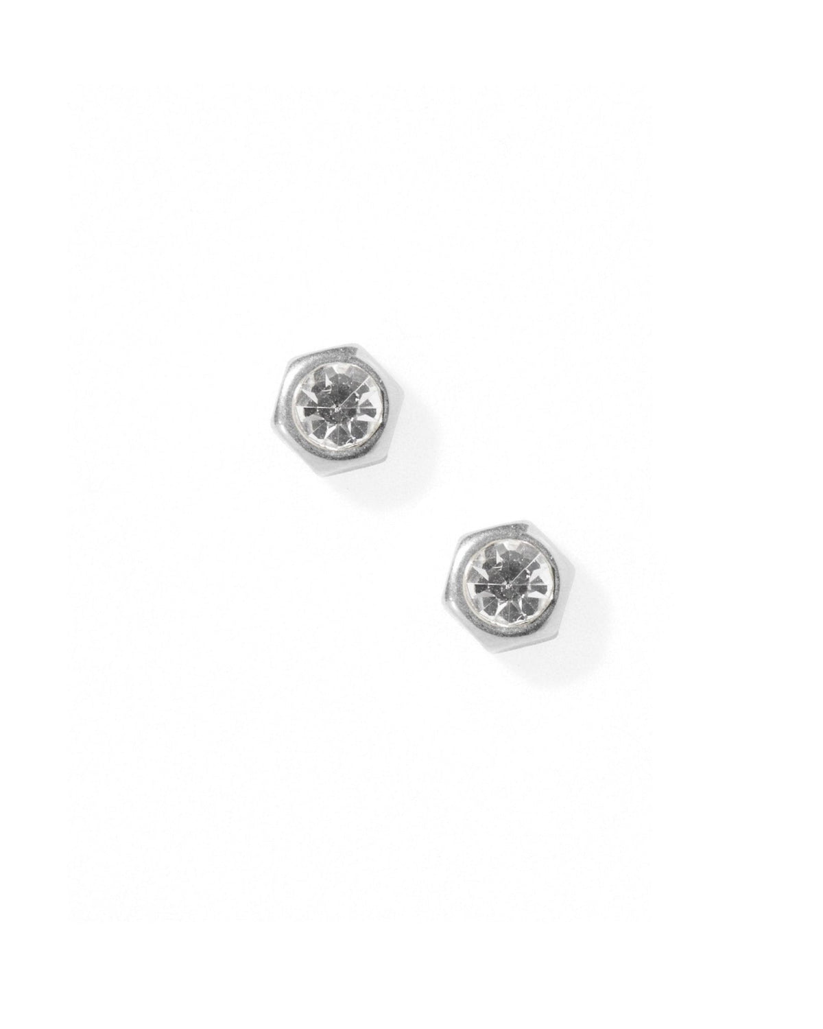 Screwback Stud Earrings - Addison Clear Silver - LINNY CO WholesaleStuds
