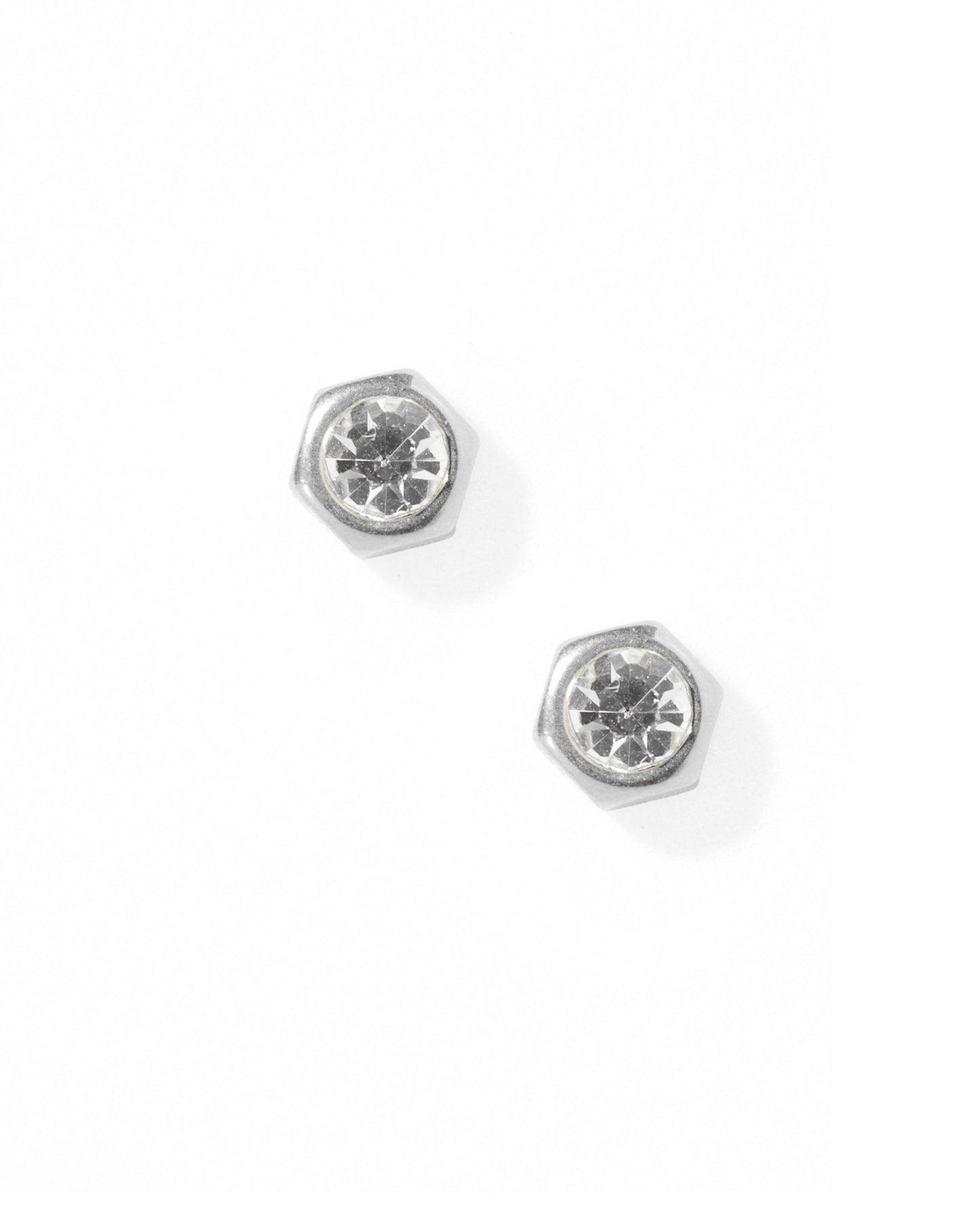 Screwback Stud Earrings - Addison Clear Silver - LINNY CO WholesaleStuds