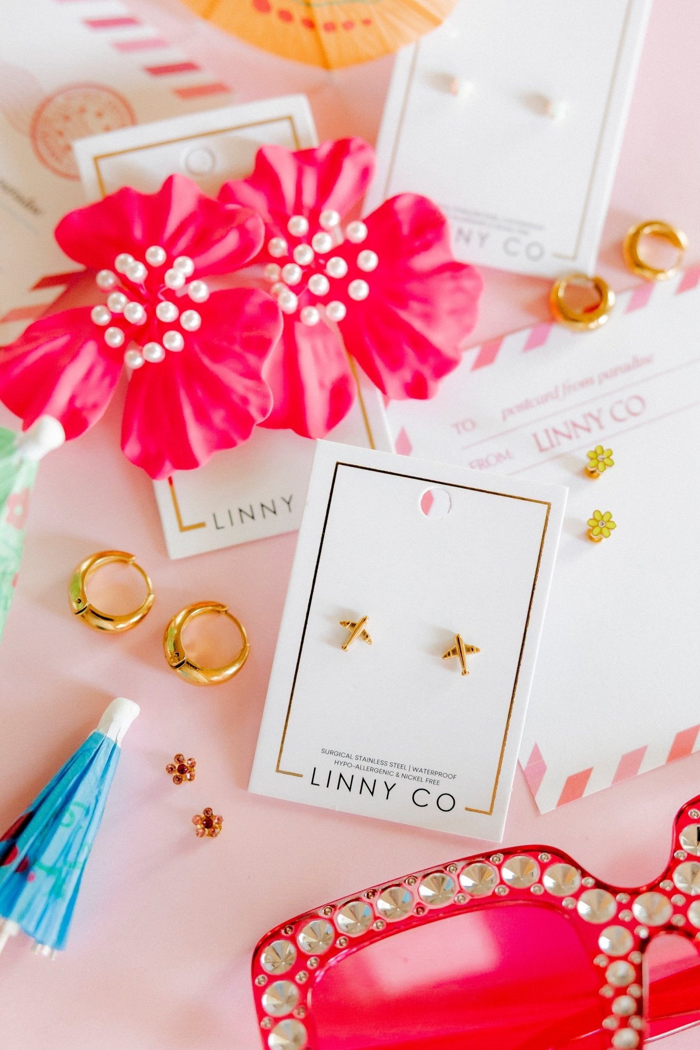 Screwback Stud Earrings - Airplane Gold - LINNY CO WholesaleStuds