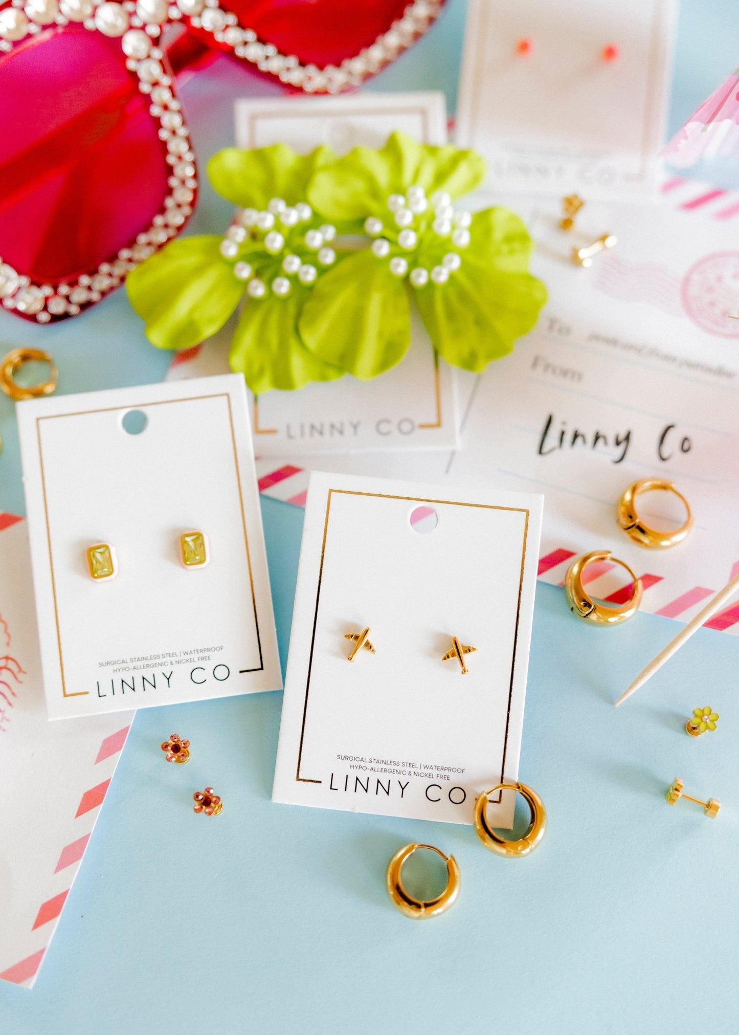 Screwback Stud Earrings - Airplane Gold - LINNY CO WholesaleStuds