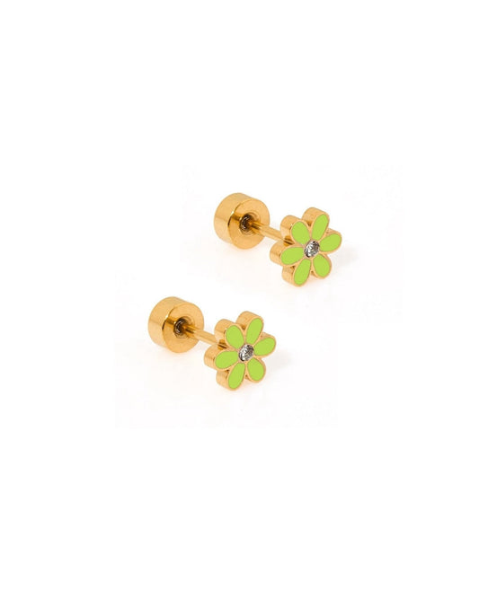 Screwback Stud Earrings - Alli Neon Green - LINNY CO WholesaleStuds