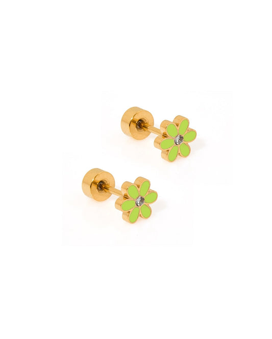 Screwback Stud Earrings - Alli Neon Green - LINNY CO WholesaleStuds