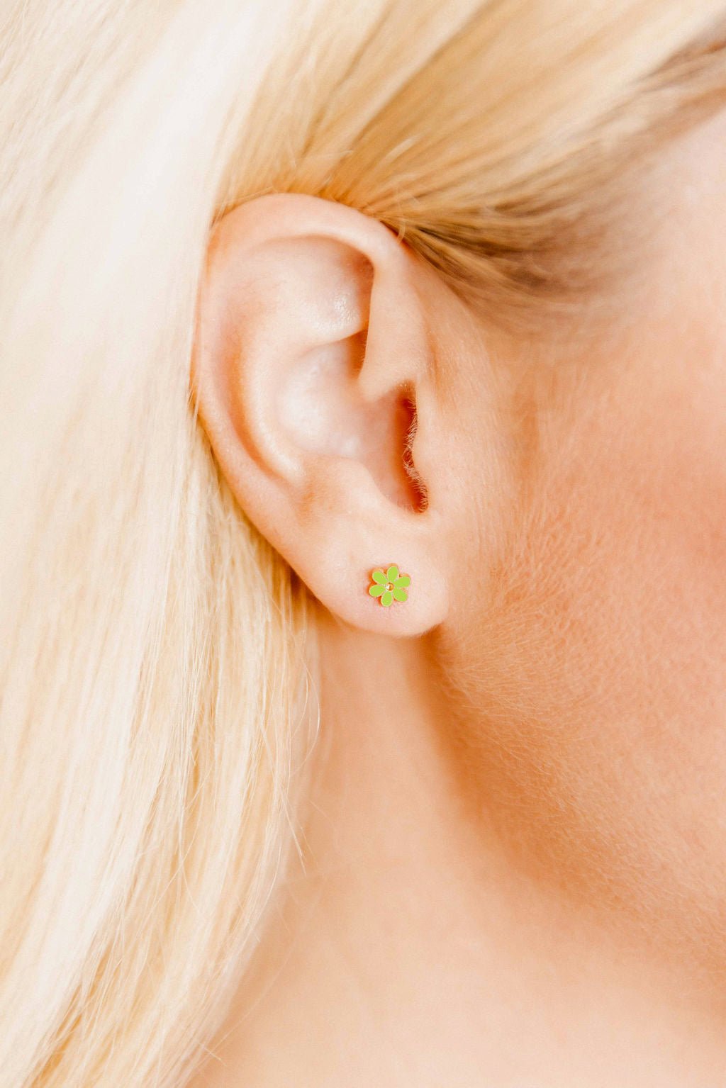 Screwback Stud Earrings - Alli Neon Green - LINNY CO WholesaleStuds