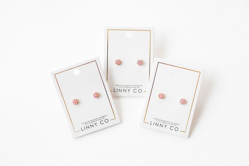 Screwback Stud Earrings - Alli Pink - LINNY CO WholesaleStuds