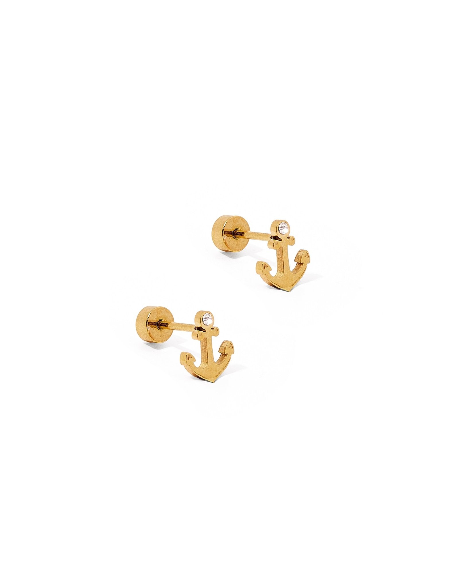 Screwback Stud Earrings - Anchor - LINNY CO WholesaleStuds