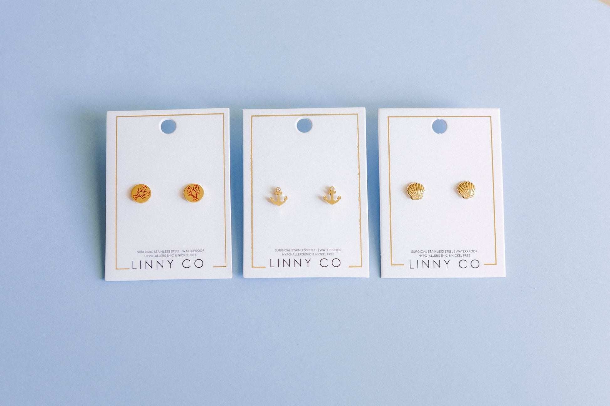 Screwback Stud Earrings - Anchor - LINNY CO WholesaleStuds