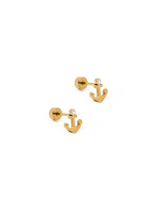 Screwback Stud Earrings - Anchor - LINNY CO WholesaleStuds