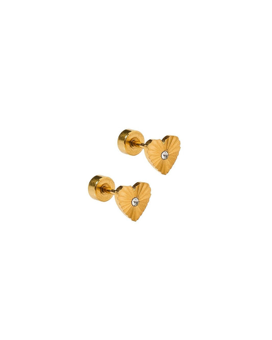 Screwback Stud Earrings - Andrea Heart - LINNY CO WholesaleStuds