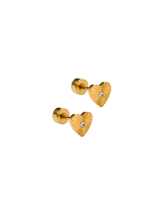 Screwback Stud Earrings - Andrea Heart - LINNY CO WholesaleStuds