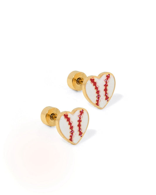 Screwback Stud Earrings - Baseball Gold - LINNY CO WholesaleStuds