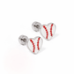 Screwback Stud Earrings - Baseball Silver - LINNY CO WholesaleStuds
