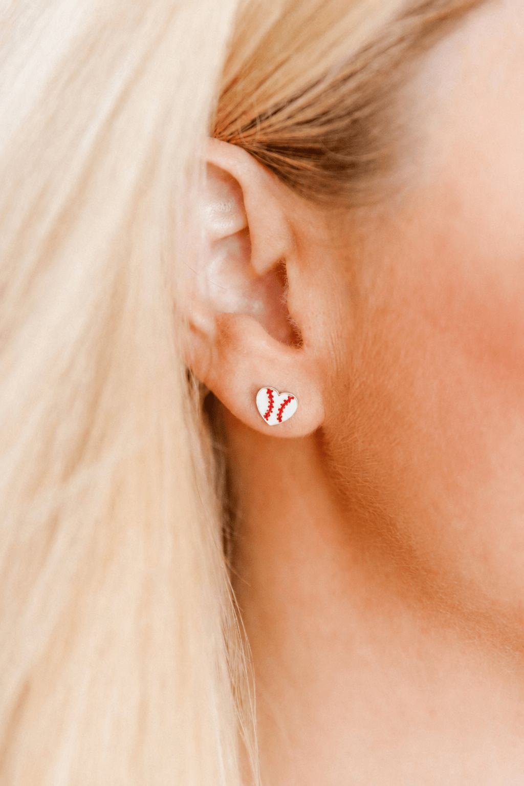 Screwback Stud Earrings - Baseball Silver - LINNY CO WholesaleStuds