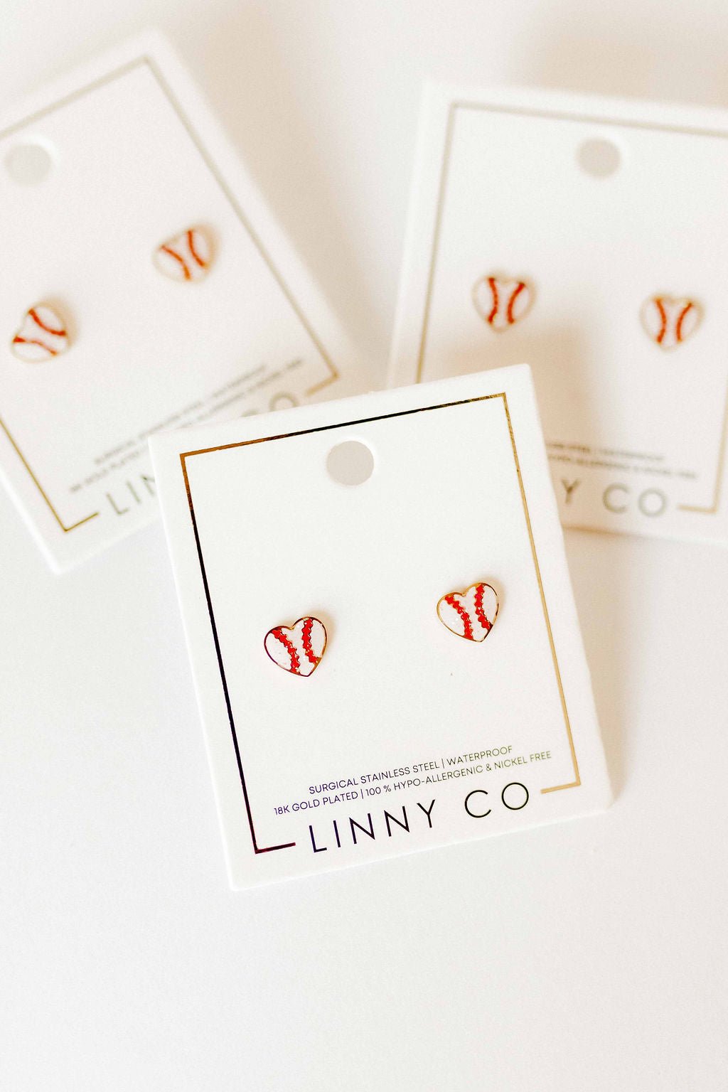 Screwback Stud Earrings - Baseball - LINNY CO WholesaleStuds