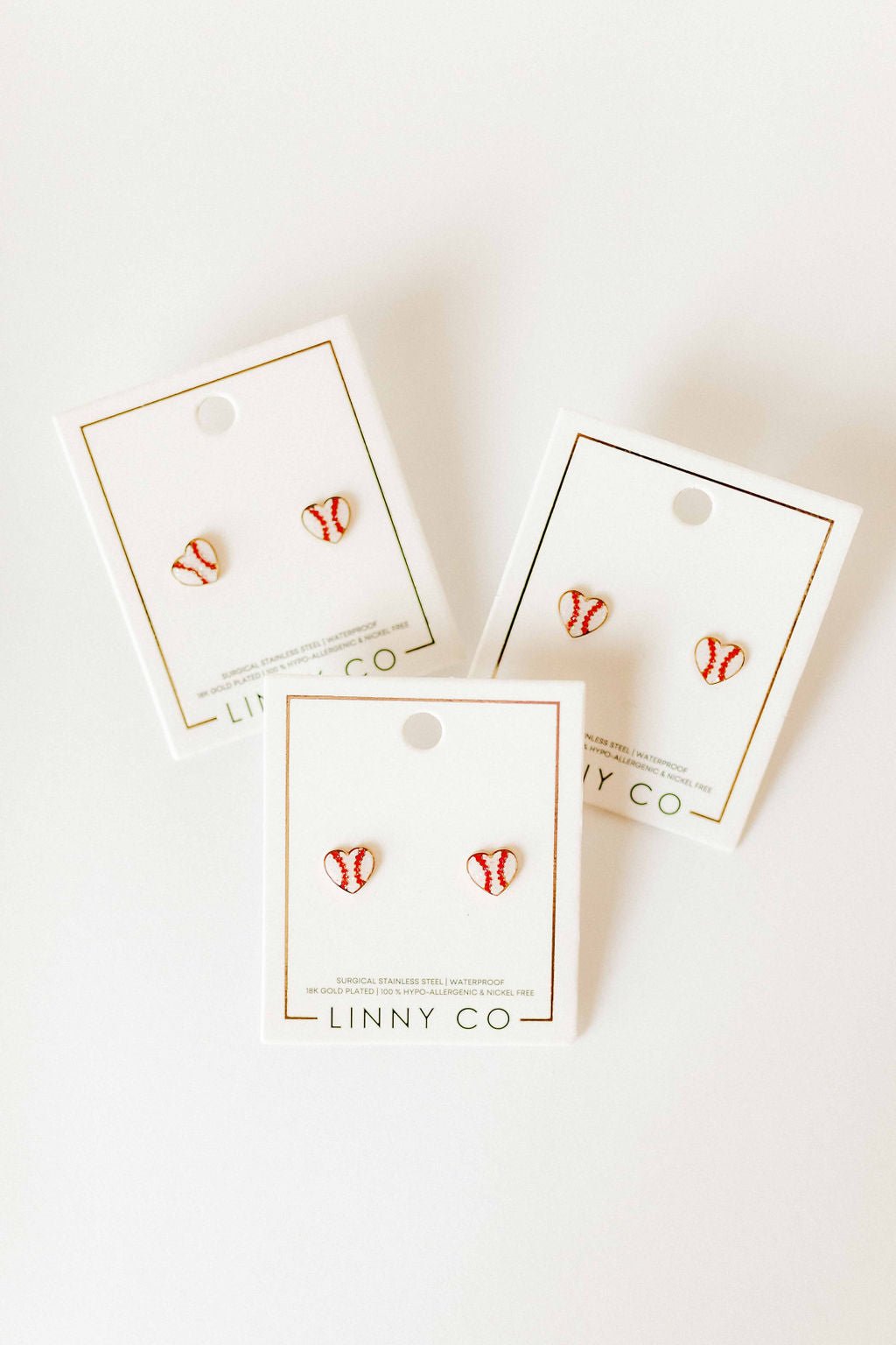 Screwback Stud Earrings - Baseball - LINNY CO WholesaleStuds