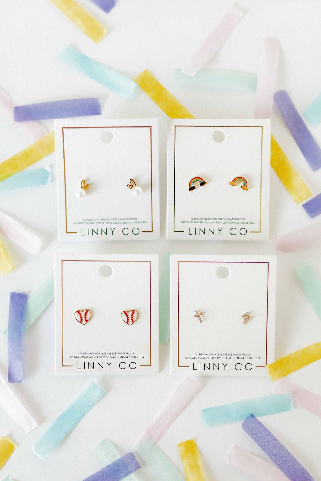 Screwback Stud Earrings - Baseball - LINNY CO WholesaleStuds