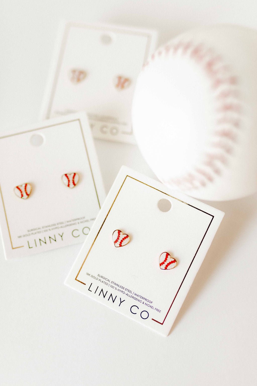 Screwback Stud Earrings - Baseball - LINNY CO WholesaleStuds