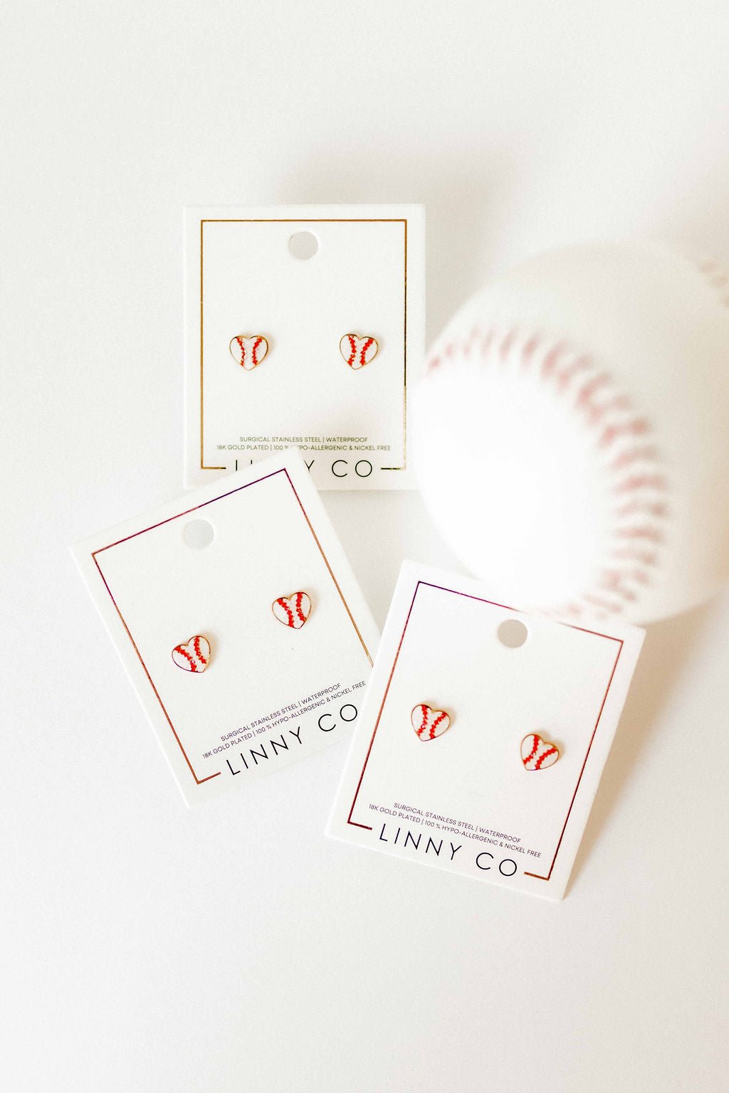 Screwback Stud Earrings - Baseball - LINNY CO WholesaleStuds