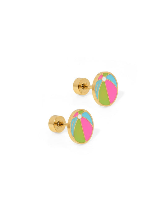Screwback Stud Earrings - Beach Ball - LINNY CO WholesaleStuds
