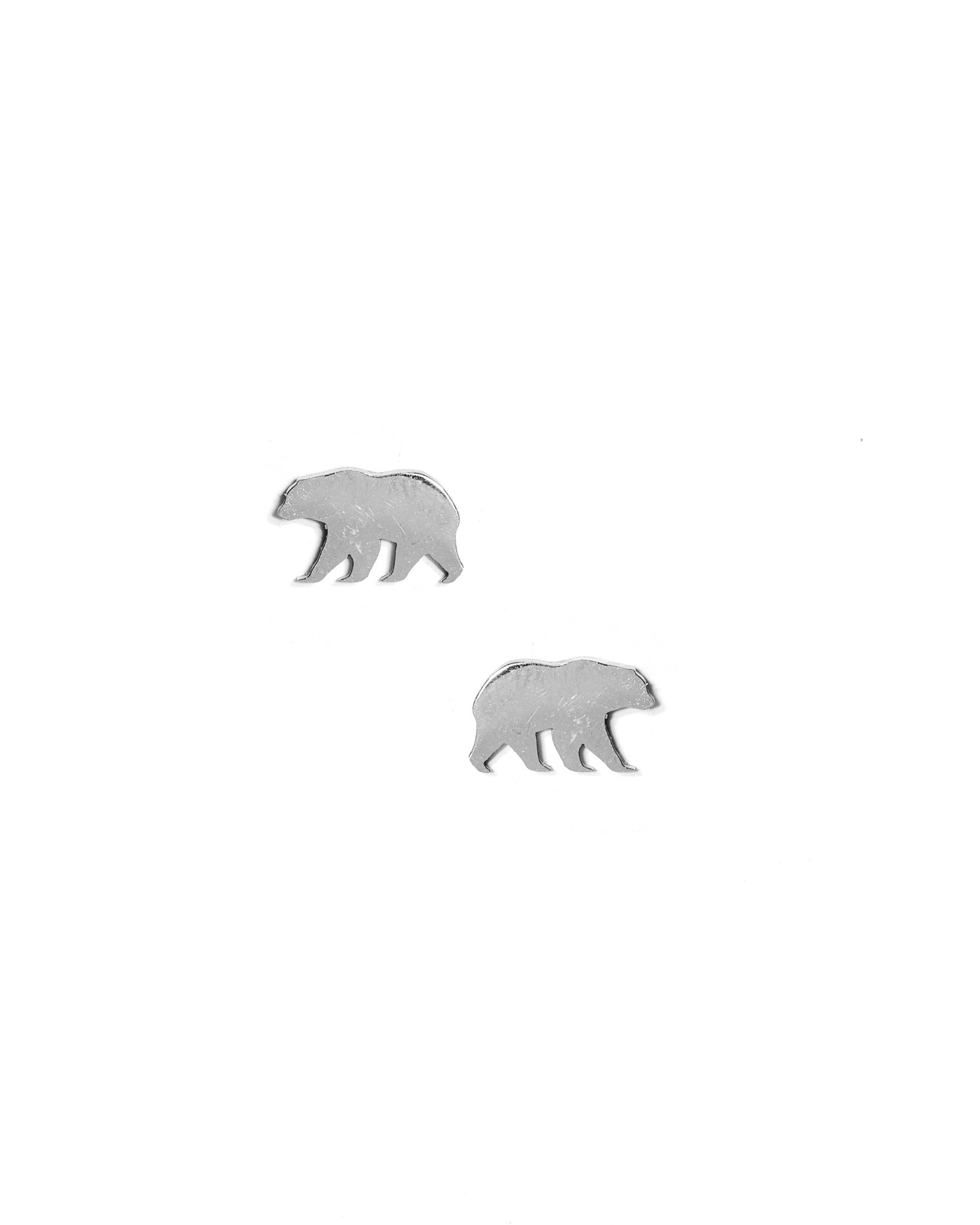 Screwback Stud Earrings - Bear Silver - LINNY CO WholesaleStuds