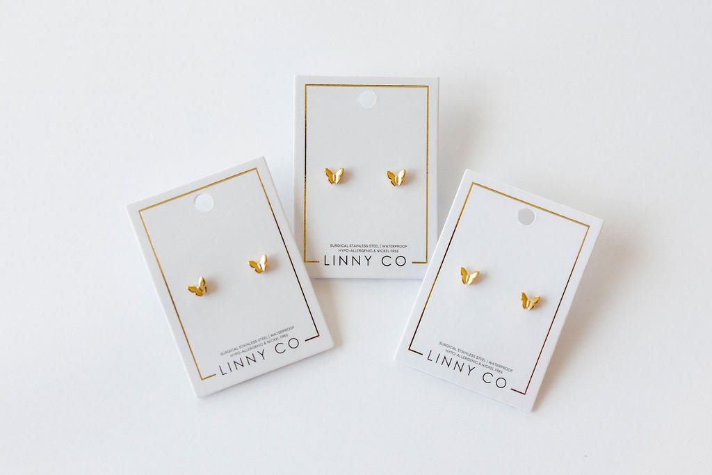 Screwback Stud Earrings - Bella Butterfly - LINNY CO WholesaleStuds