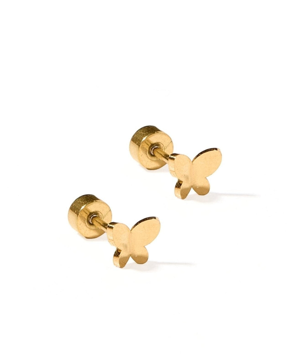 Screwback Stud Earrings - Billie Butterfly Gold - LINNY CO WholesaleStuds