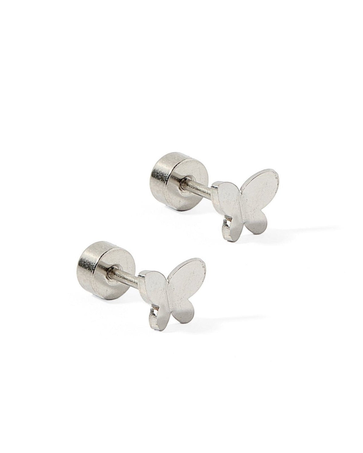 Screwback Stud Earrings - Billie Butterfly Silver - LINNY CO WholesaleStuds