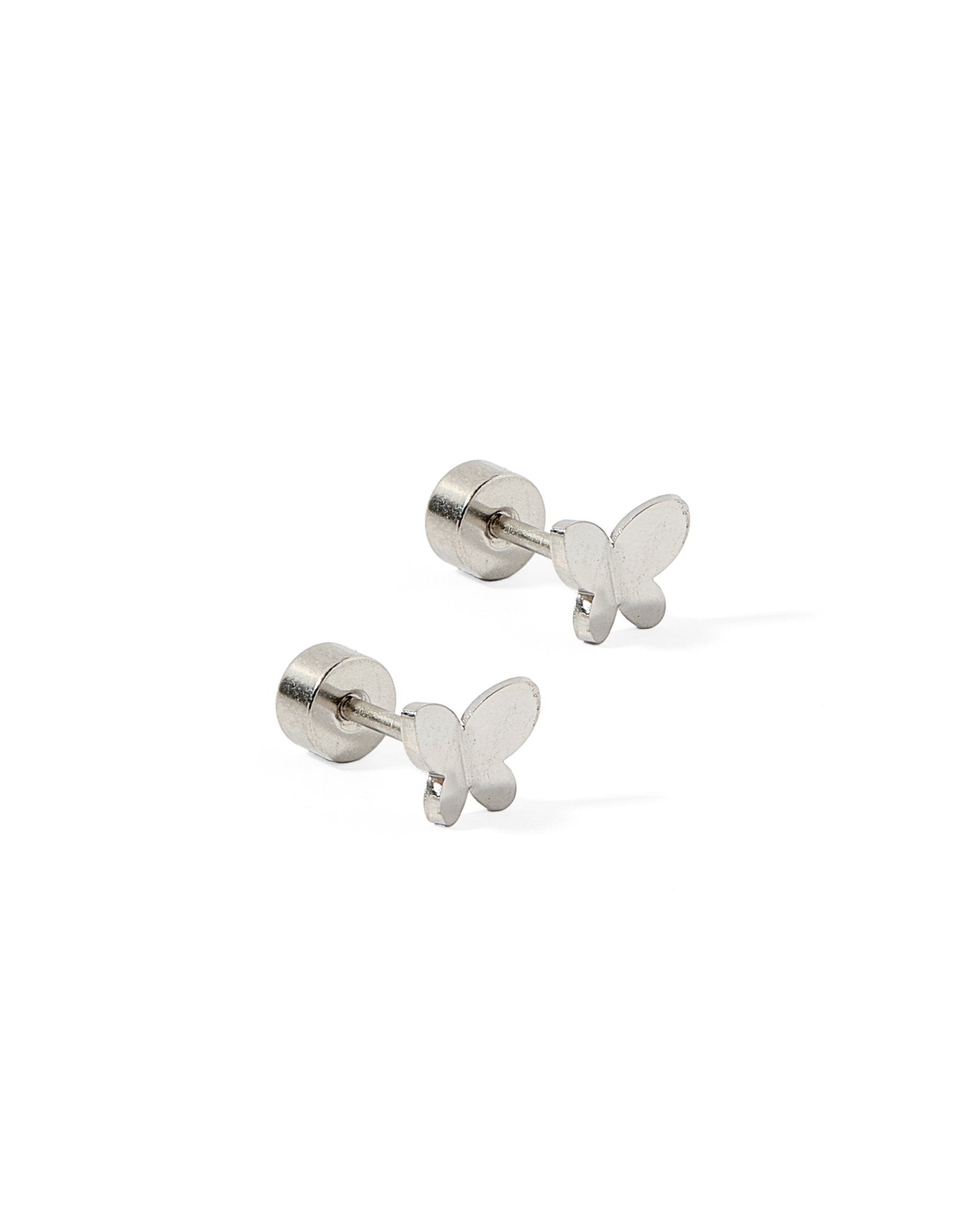 Screwback Stud Earrings - Billie Butterfly Silver - LINNY CO WholesaleStuds