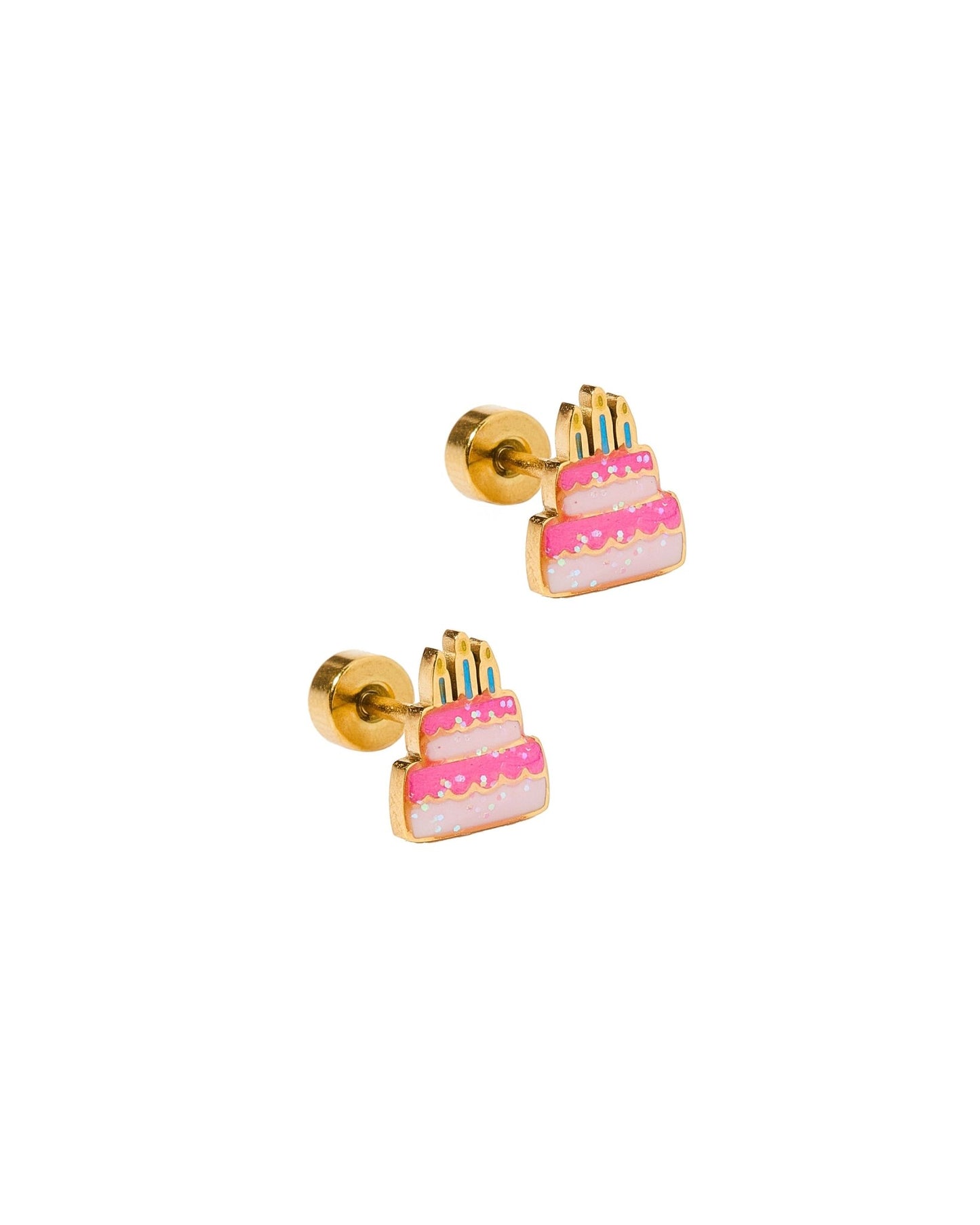 Screwback Stud Earrings - Birthday Cake - LINNY CO WholesaleStuds