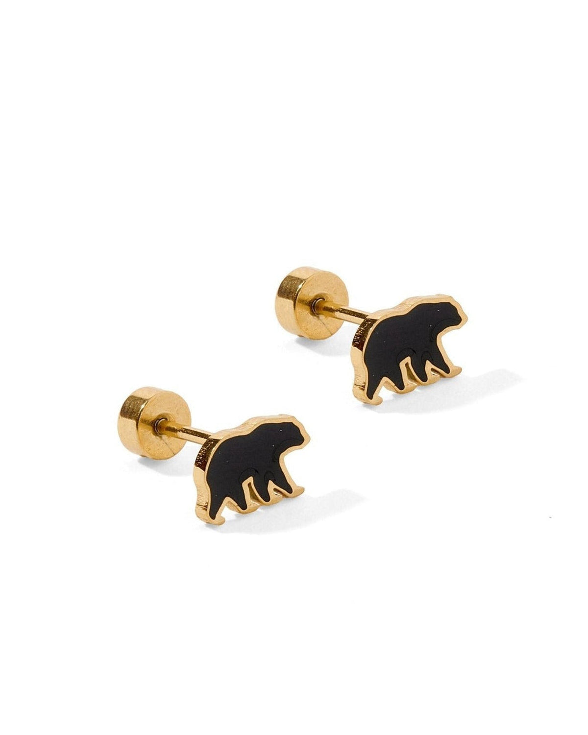 Screwback Stud Earrings - Black Bear - LINNY CO WholesaleStuds