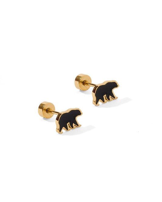 Screwback Stud Earrings - Black Bear - LINNY CO WholesaleStuds
