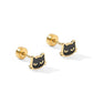 Screwback Stud Earrings - Black Cat - LINNY CO WholesaleStuds