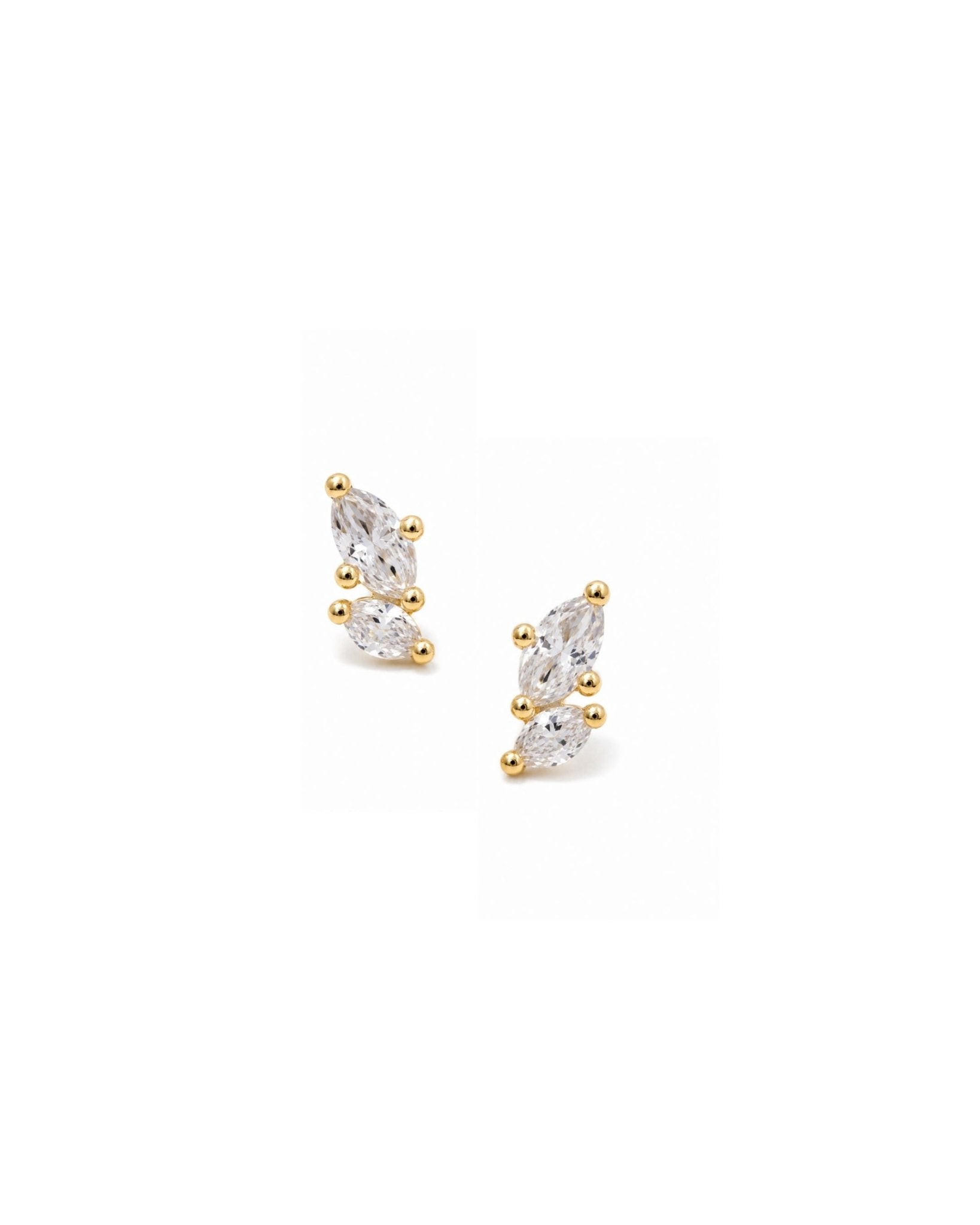 Screwback Stud Earrings - Bonnie CZ Gold - LINNY CO WholesaleStuds