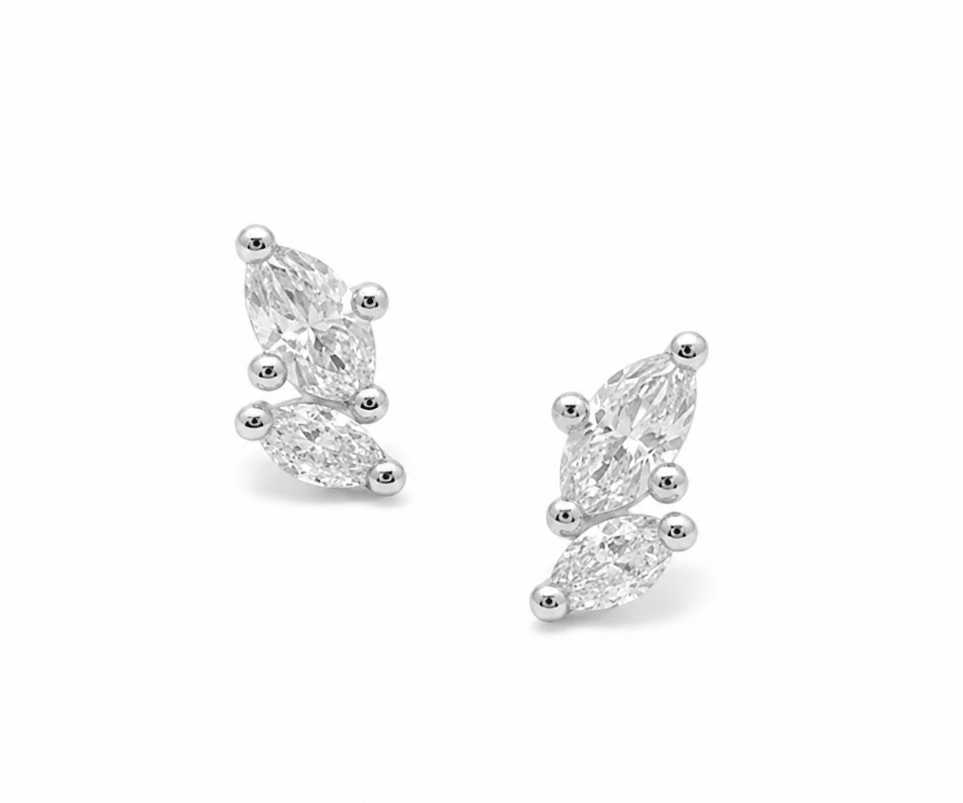 Screwback Stud Earrings - Bonnie CZ Silver - LINNY CO WholesaleStuds
