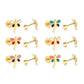 Screwback Stud Earrings - Bri Butterfly White and Red - LINNY CO WholesaleStuds