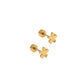 Screwback Stud Earrings - Briar Flower Gold - LINNY CO WholesaleStuds