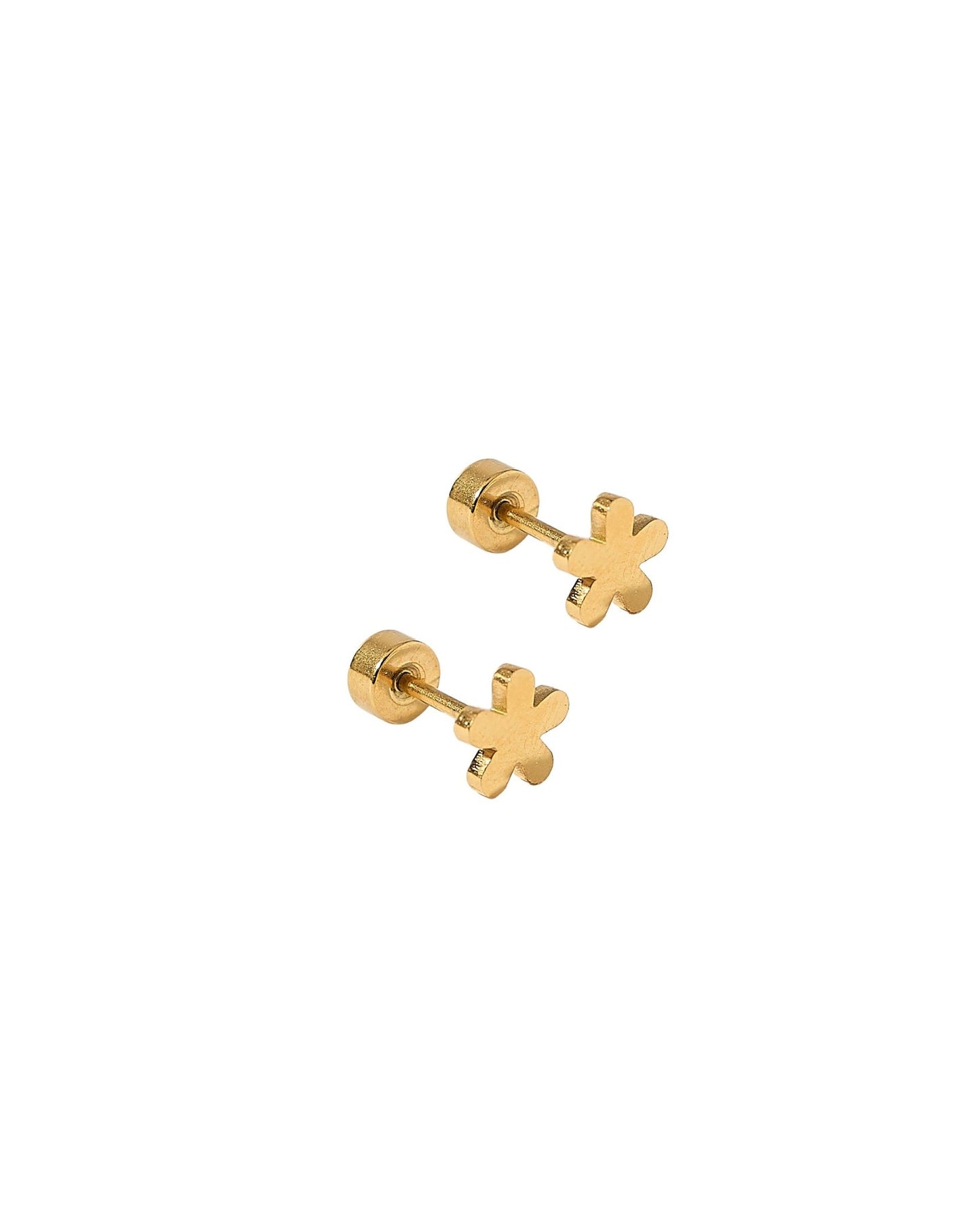 Screwback Stud Earrings - Briar Flower Gold - LINNY CO WholesaleStuds