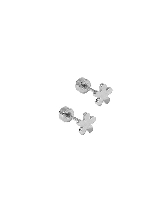 Screwback Stud Earrings - Briar Flower Silver - LINNY CO WholesaleStuds