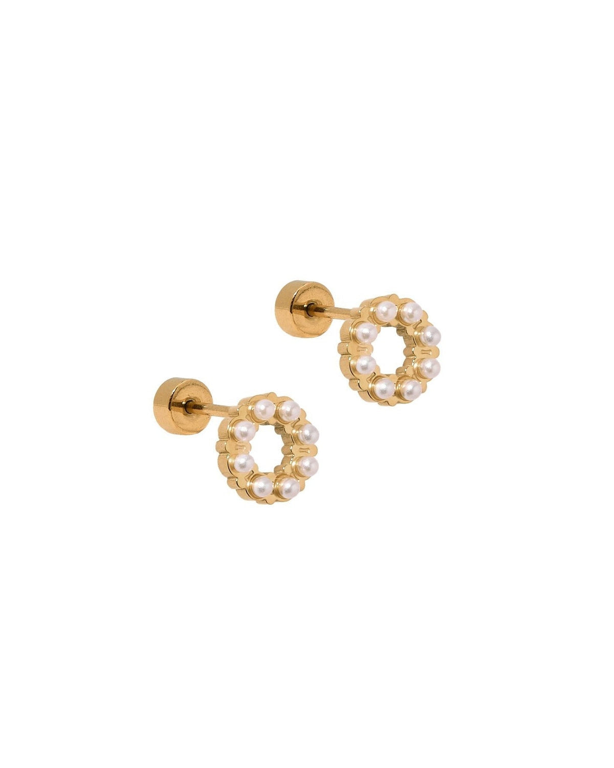 Screwback Stud Earrings - Brinley Pearl - LINNY CO WholesaleStuds