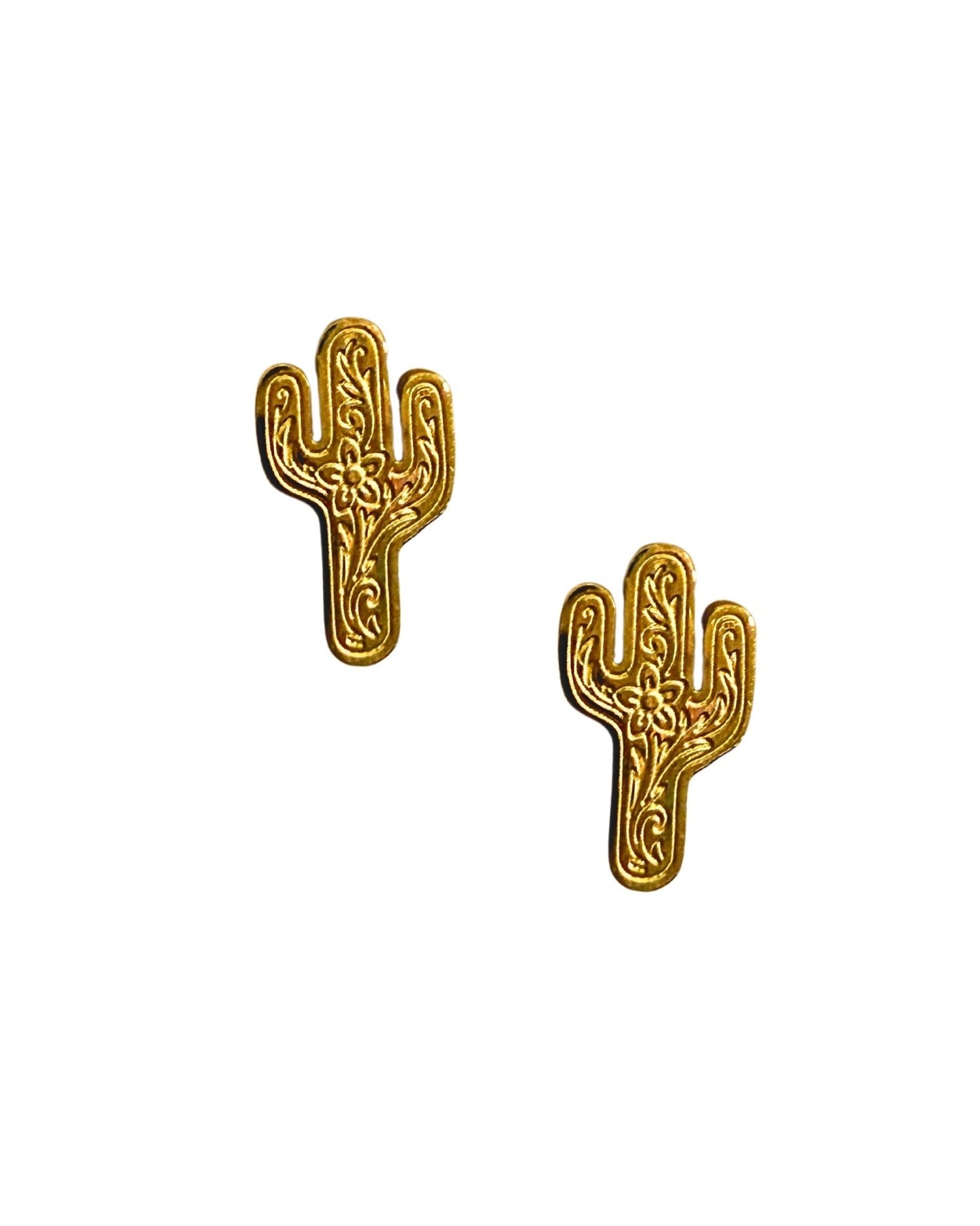 Screwback Stud Earrings - Cactus Gold - LINNY CO WholesaleStuds