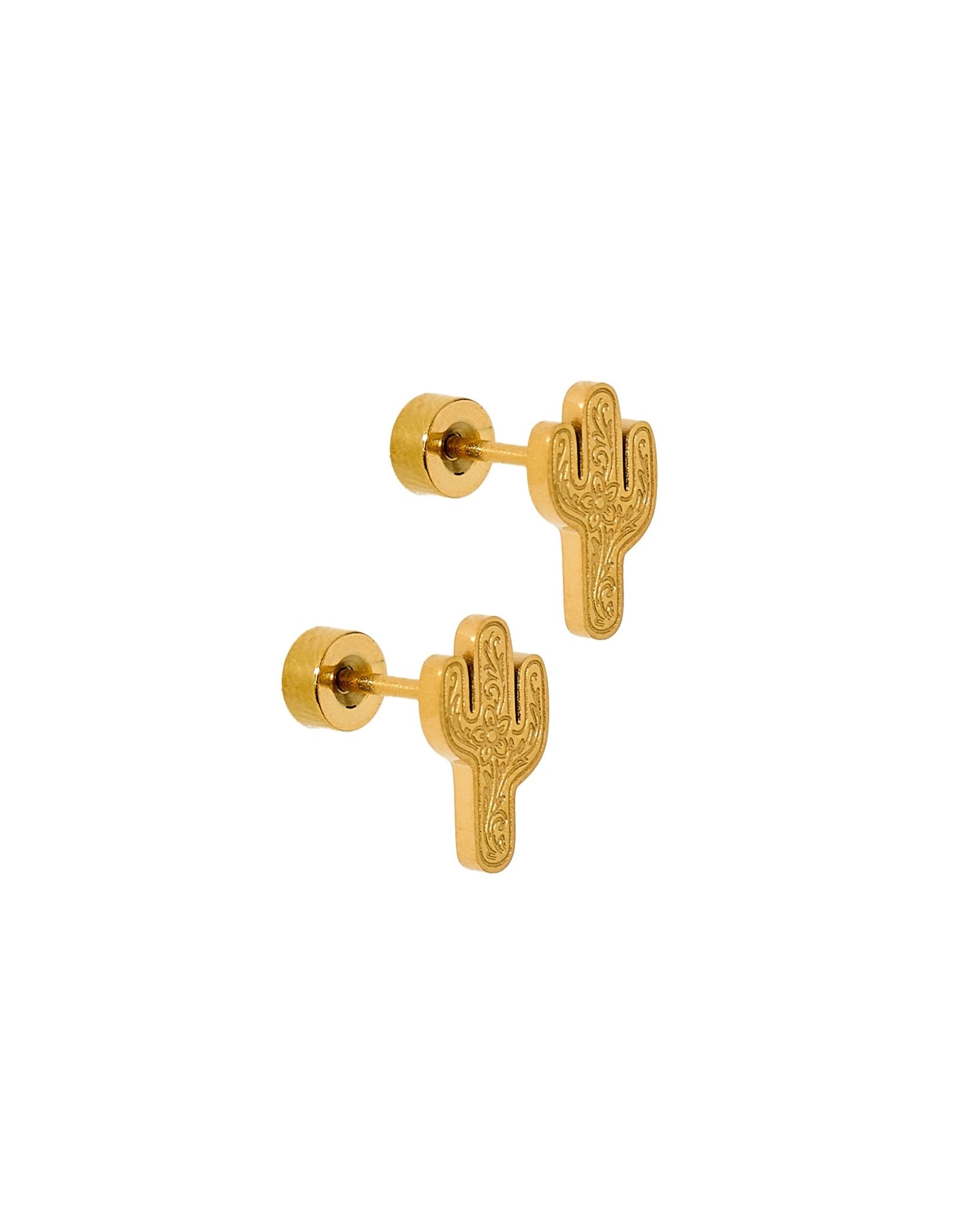 Screwback Stud Earrings - Cactus Gold - LINNY CO WholesaleStuds