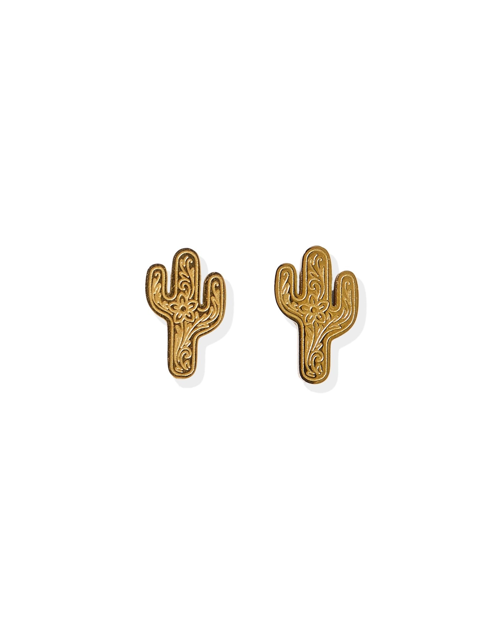 Screwback Stud Earrings - Cactus Gold - LINNY CO WholesaleStuds