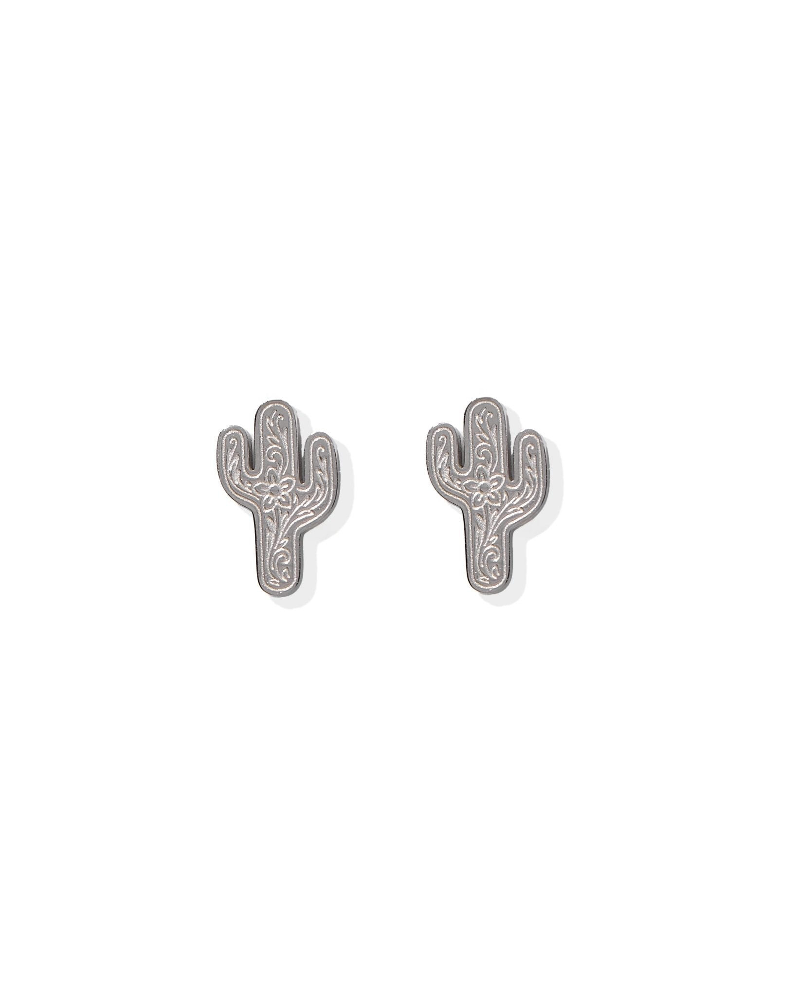 Screwback Stud Earrings - Cactus Silver - LINNY CO WholesaleStuds