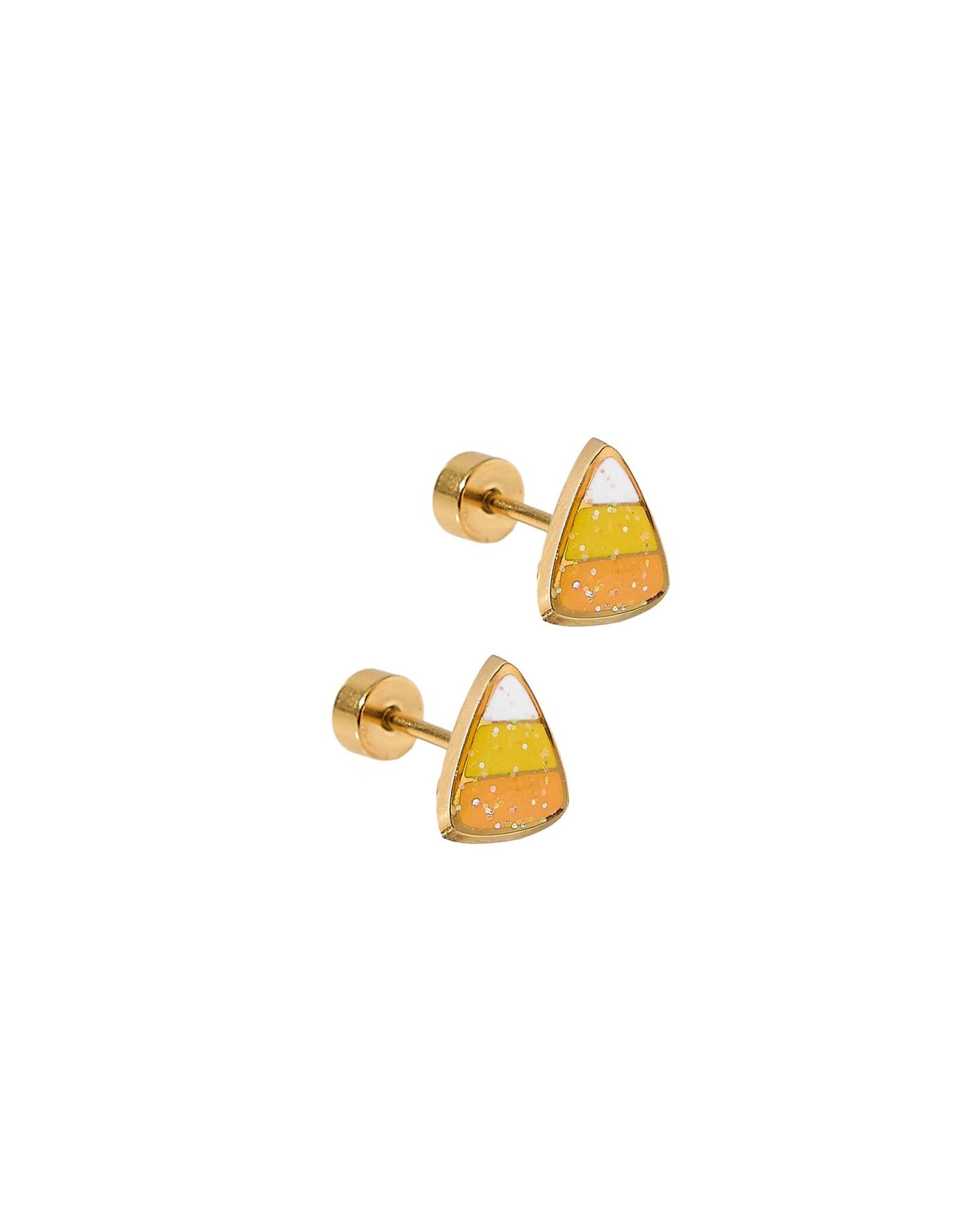 Screwback Stud Earrings - Candy Corn - LINNY CO WholesaleStuds