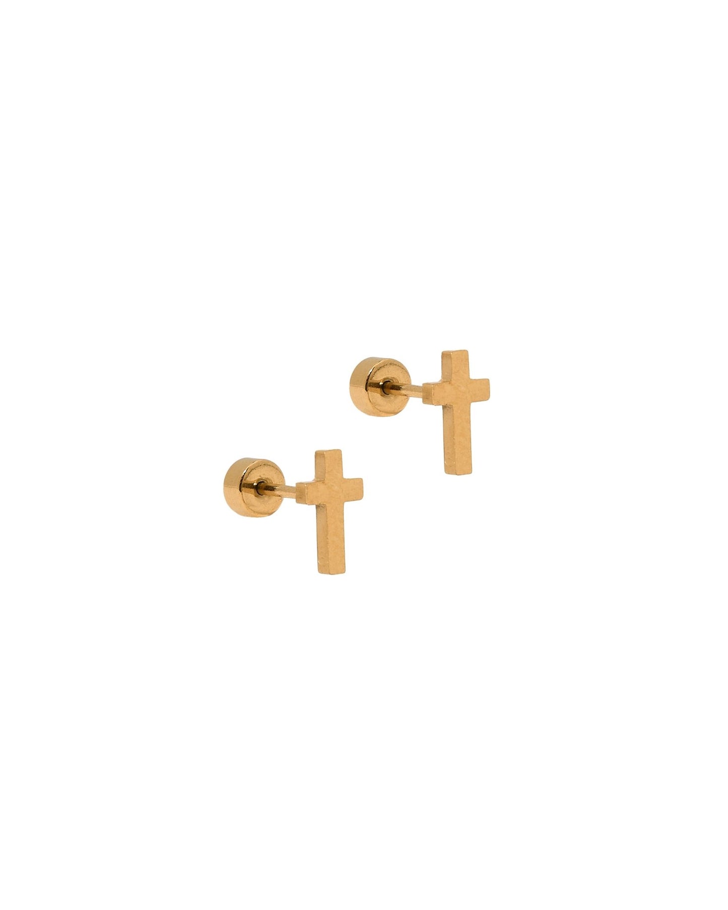 Screwback Stud Earrings - Catherine Cross Gold - LINNY CO WholesaleStuds