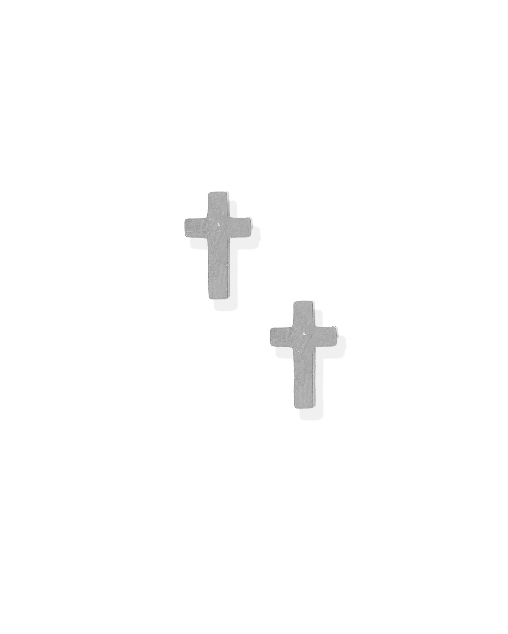 Screwback Stud Earrings - Catherine Cross Silver - LINNY CO Wholesale